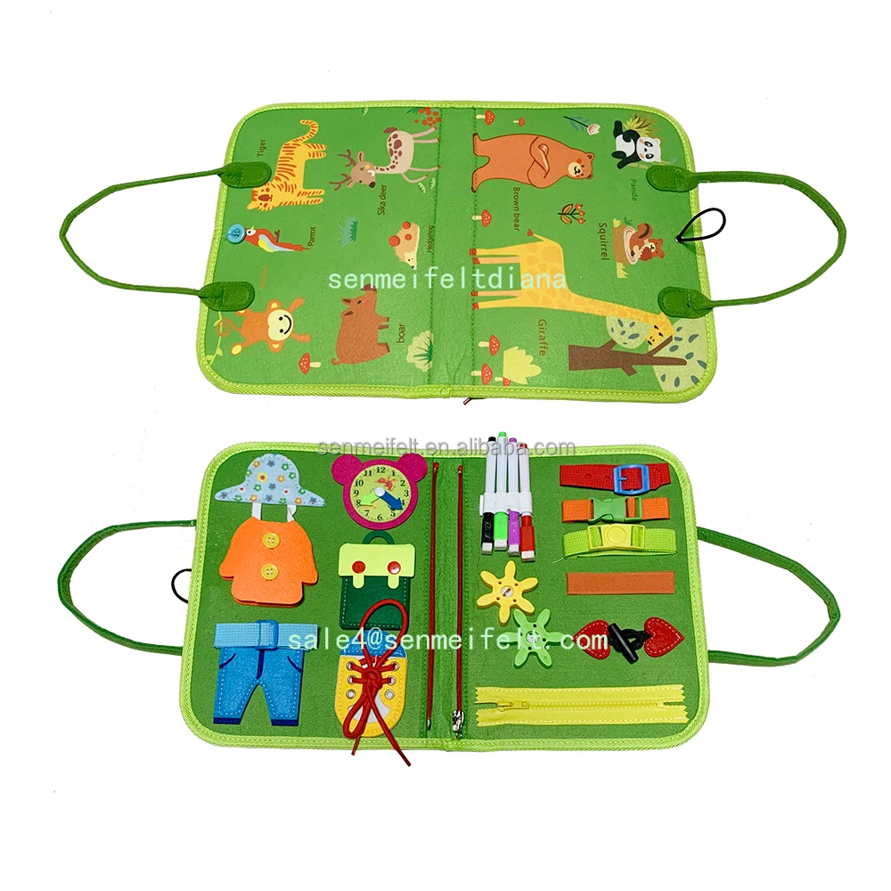 Custom Felt Busy Board Montessori Sensory Learning Toys Basic Skills