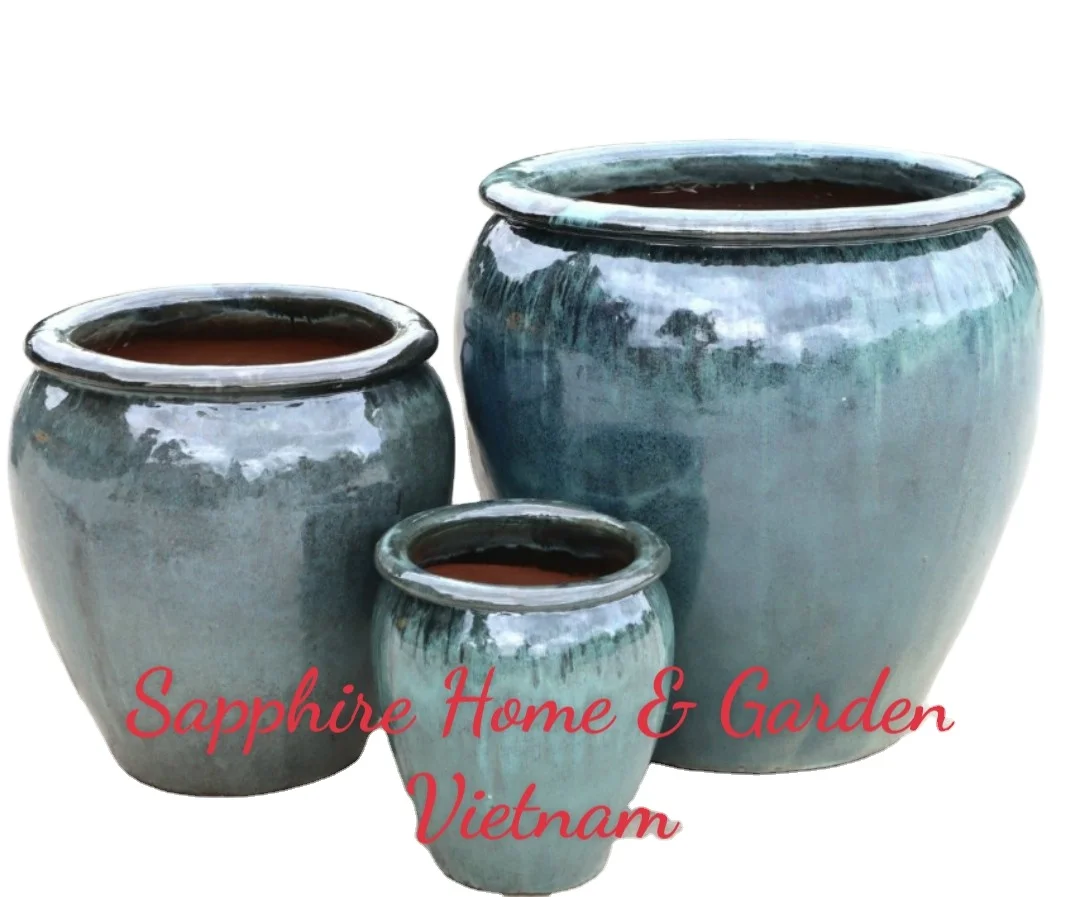 Sapphire Vietnamese Pottery Pots & Planters Transform Your Garden Into ...