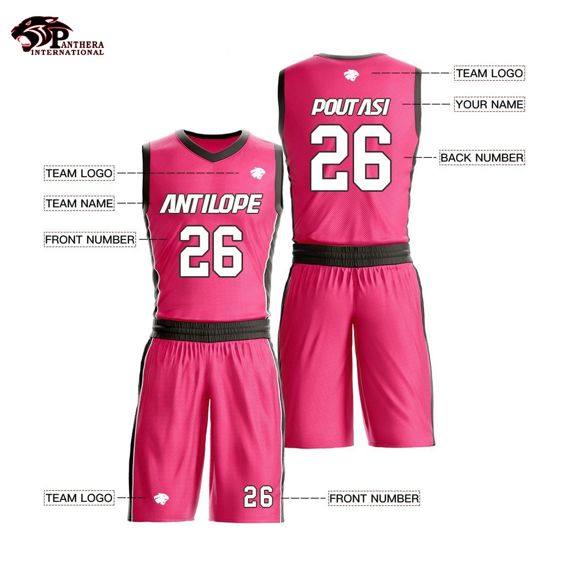 Source Light Pink basketball uniform Women uniform jerseys team uniform on  m.