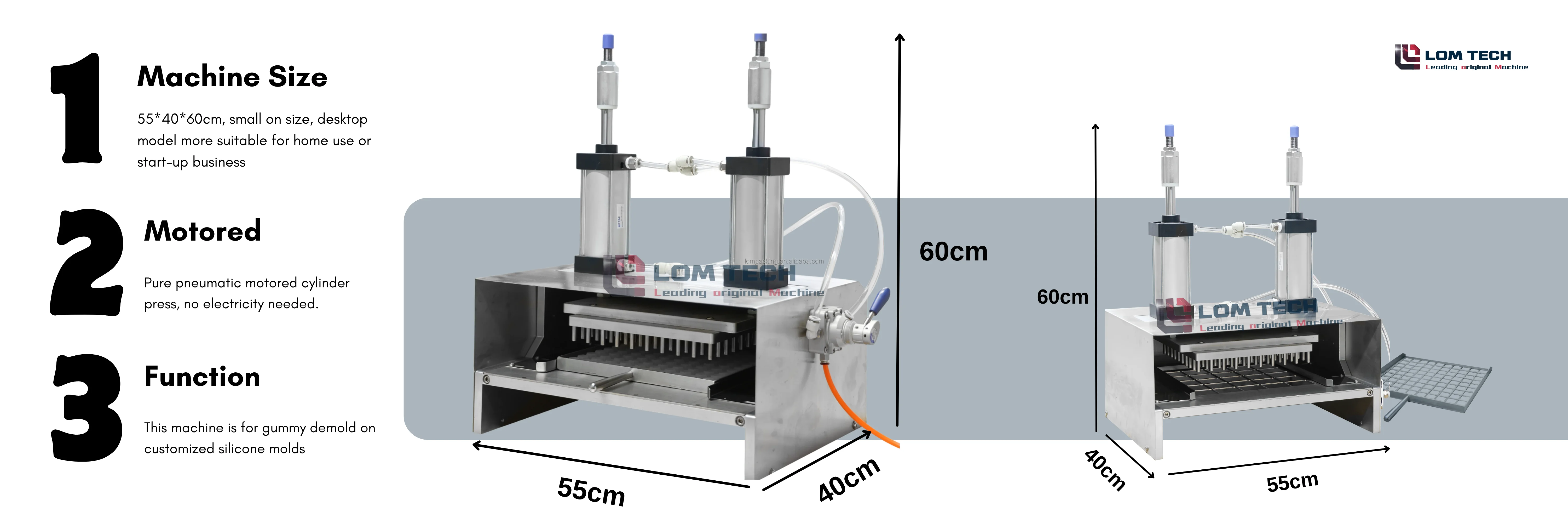 Demolder Machine LOM Candy Chocolate Gummy Depositor Pneumatic Custom Silicone Demolder ...