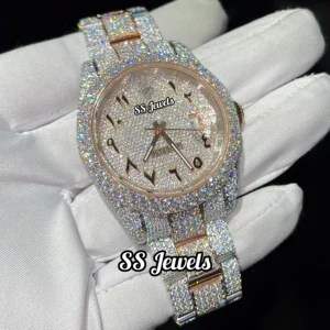 Cheap Price 41 MM Luxury Hip Hop Stainless Steel Analog Glass Customized Moissanite Watch Pass Diamond Tester VVS High