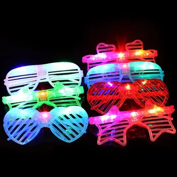 Adults Kids Halloween Birthday Holiday Party Supplies Shutter Shades Neon Flashing Glow LED Glasses Light Up Party LED Glasses