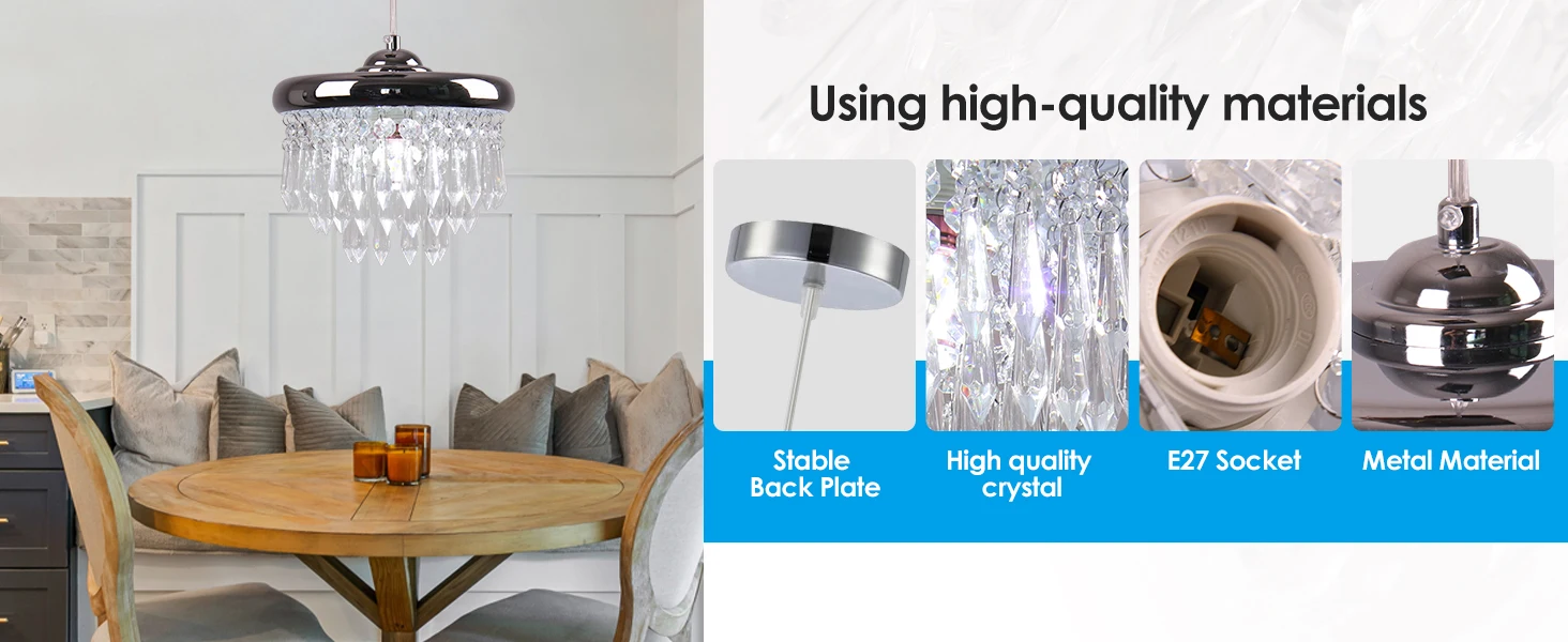 Adjustable Height Mini Crystal Chandelier Raindrop Pendant Lighting For ...