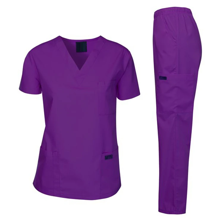 Customized Medical Hospital Scrub Uniforms Medical Scrubs O-neck Zipper ...