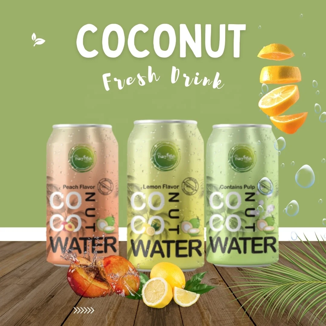 330ml Premium Interfresh Canned Coconut Water From Fresh Vietnamese