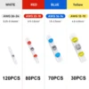 300pcs/bag(120white/80red/70blue/30yellow)