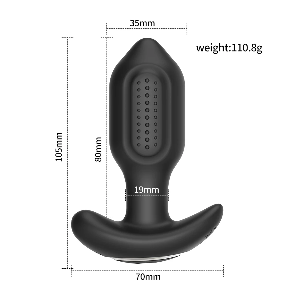 Vico 360° Rotating Anal Vibrator Silicone Butt Plug Anal Plug Men Prostate Massager Vibrator Sex Toys for Woman%