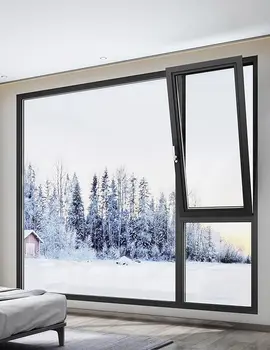 Custom Designed Tilt Turn Swing Open Aluminum Framed Casement Window with Triple Pane Tempered Glass Slim Frame