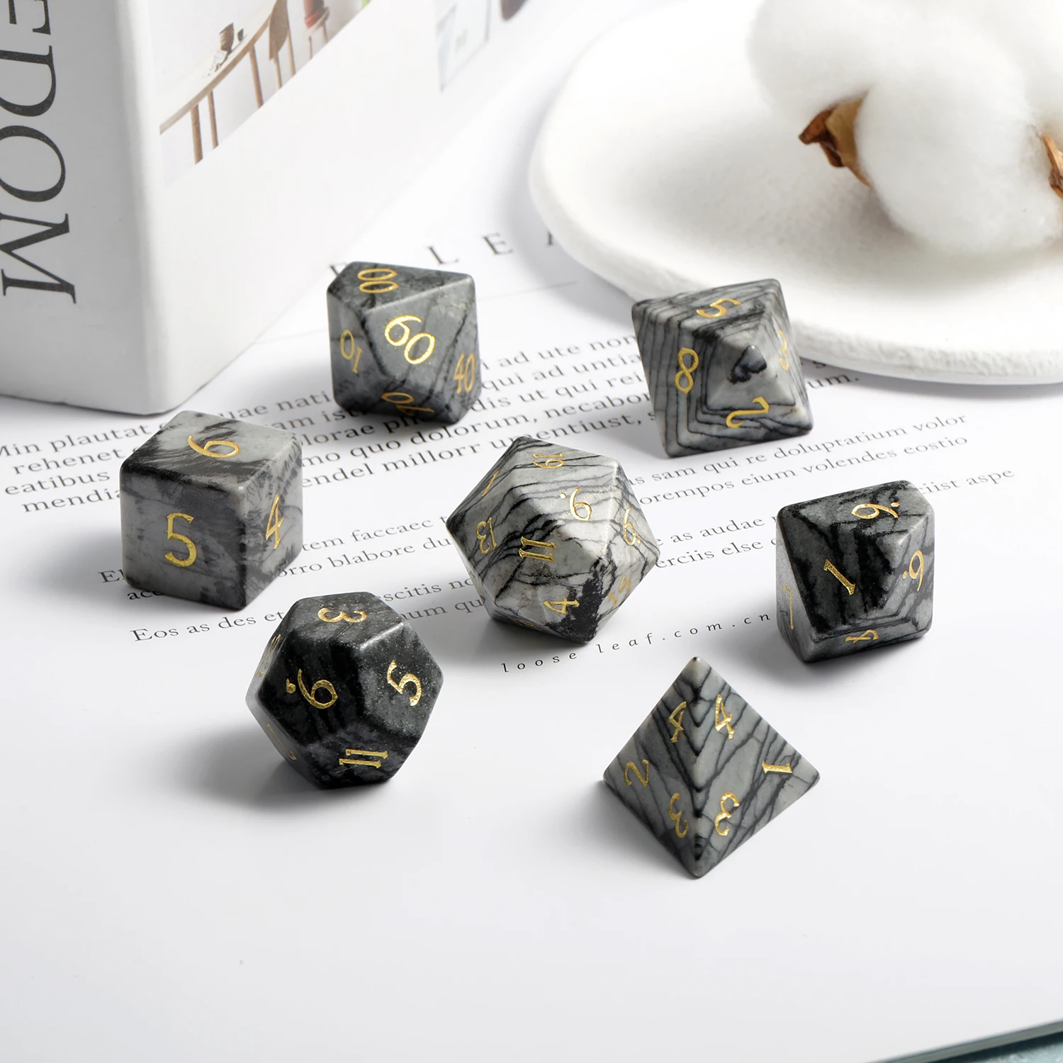 Different Dnd Dice Custom Natural Stone Dice Dungeons And Dragons Dice Set D&d For Dnd Rpg Board