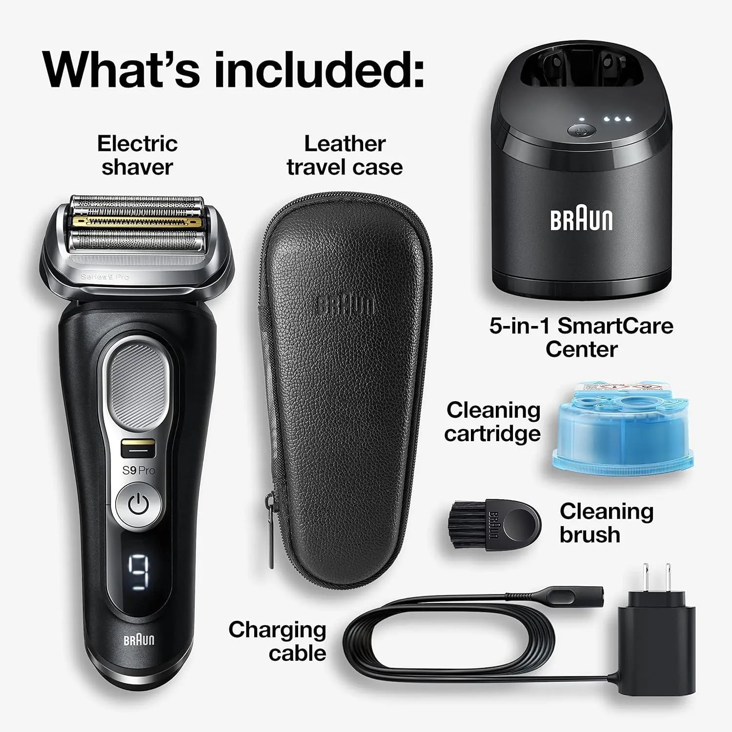 Braun Electric Razor Waterproof Foil Shaver For Men Series 9 Pro 9460cc Wet & Dry Shave,With