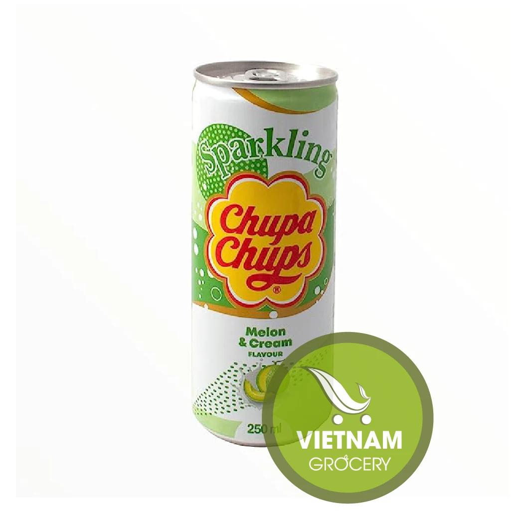 Chupa Chup Sparkling Soft Drink Soda Melon & Cream Flavor 250ml