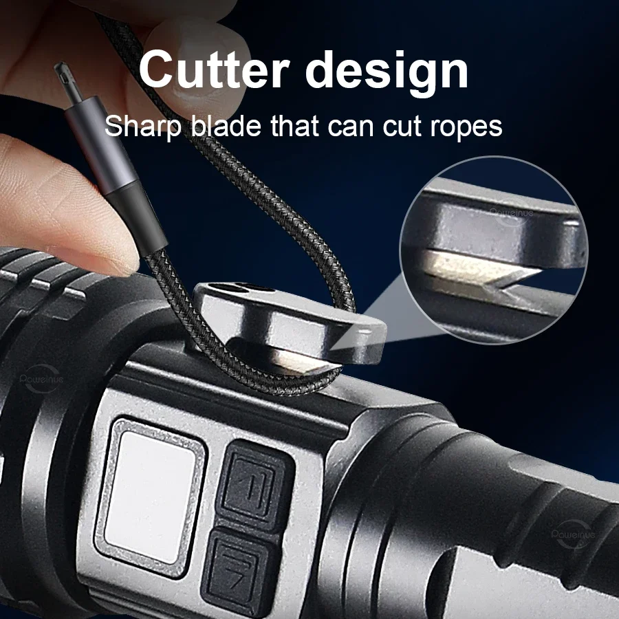 Portable Led High Power Rechargeable Flashlight 2000LM Drop Construction Battery Operated Shop Work Light
