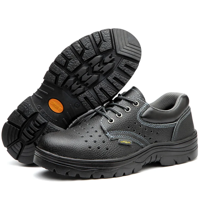 Labor Protection Shoes Men Four Seasons With Holes Breathable Work ...