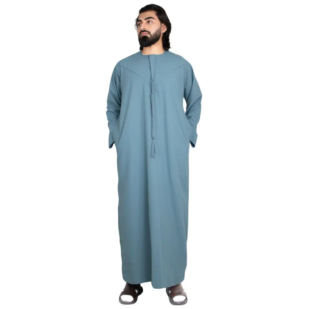 Abaya Vestimenta Arabe Hombre Moderno Premium Emirati Thobe Teal