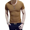 Short sleeves V-neck coffee