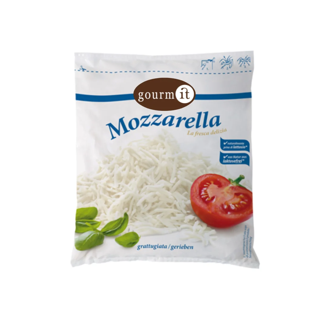 Mozzarella Fior Di Latte Julienne Bulk 2,5 Kg Cow Milk Mozzarella For Pizza Fresh Italian