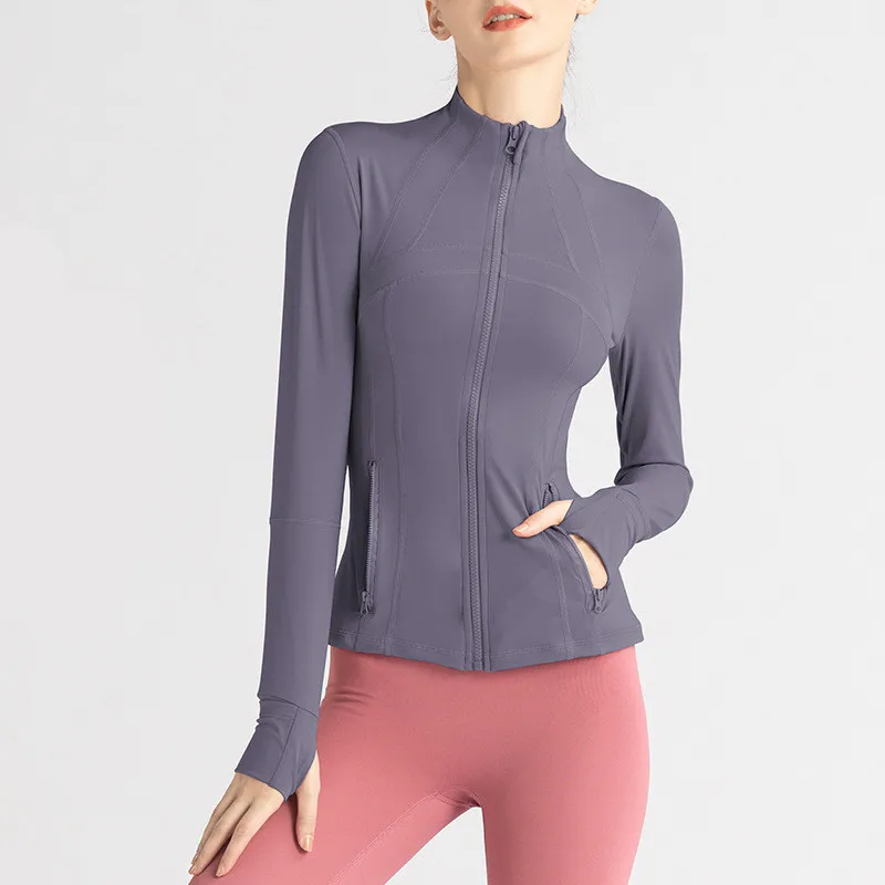 2024 New Trend Gym Yoga running Top Slim Fit Long Sleeve Women's Sports Jacket with Thumbhole