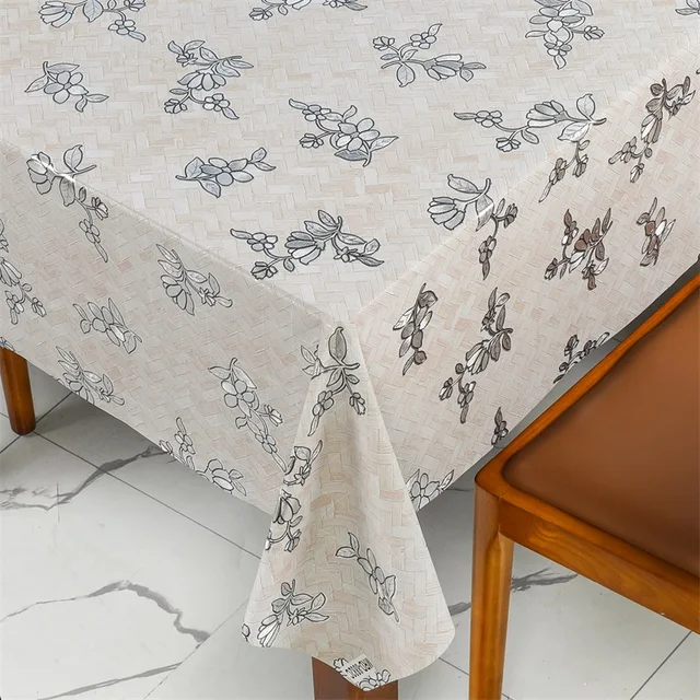 Modern PVC Table Cloth Plastic Wipeable Oilcloth Tablecloth for Home Pvc Tablecloth Wipe Clean Party Plastic Tablecloths