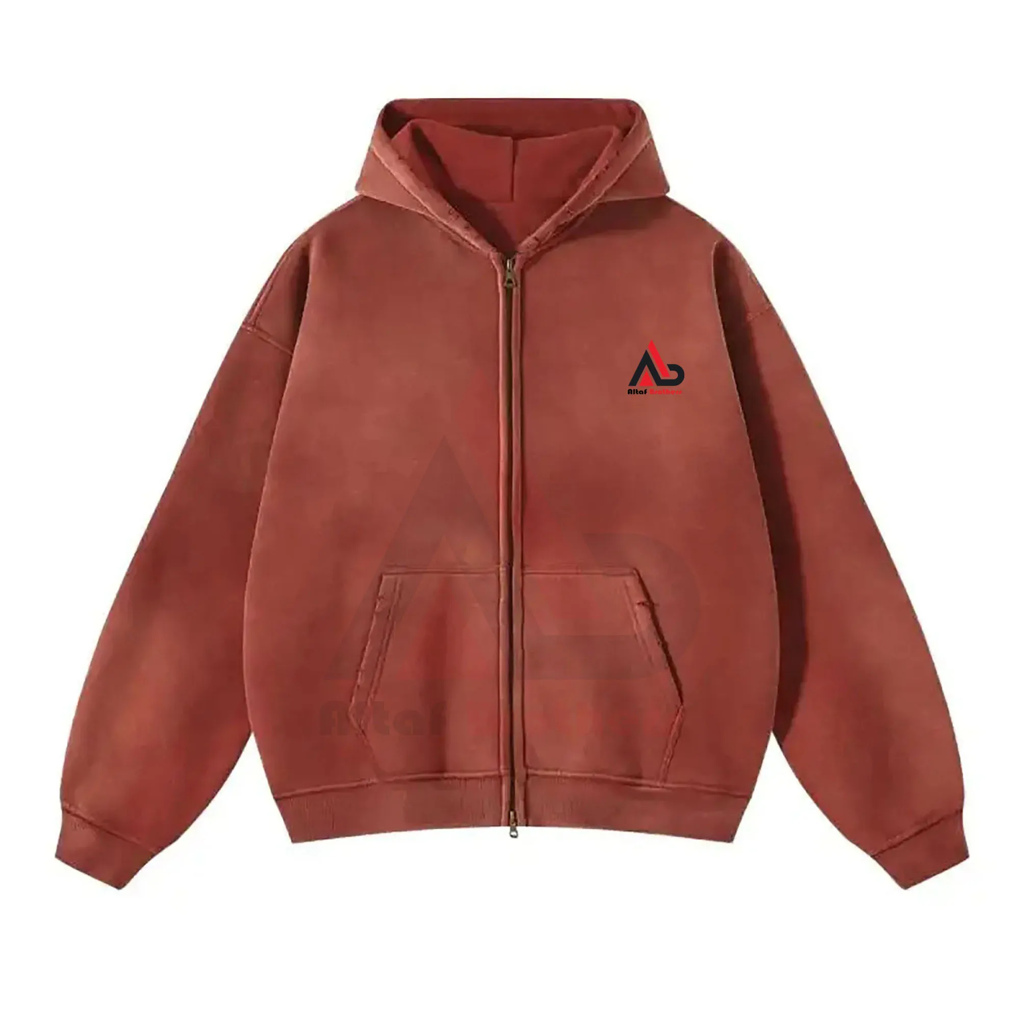 Zip Up Hooded Sweatshirt No Pocket Luxury Men's Hoodies