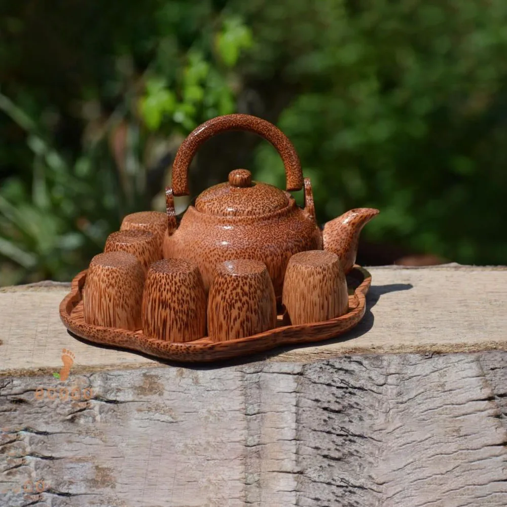 Wholesale Vietnamese Coconut Wooden Tea Sets - Eco-friendly