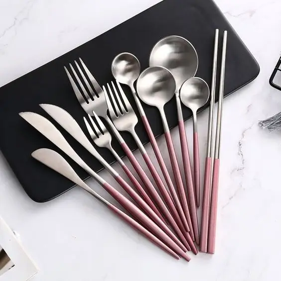 Luxury Design Flatware Set Spoon Fork Knife Cutlery Set Deluxe Quality Stainless Steel Mirror