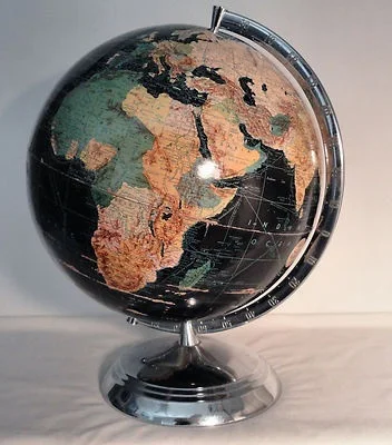 Винтажный стиль черная карта мира школьный декор подарок для детей на уроки географии