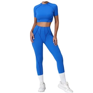 Custom Selling Yoga Wear Sportswear Women's Exercise Clothing Sports Tops Leggings Gym Fitness Suit Yoga Suit