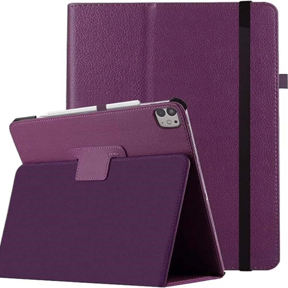 product ultra thin pu leather magic case for ipad pro 13 inch m4 2024 7th generation flip cover shock resistant laudtec-9