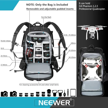 Neewer Pro Camera Case Waterproof Shockproof Adjustable Padded Camera Backpack Bag with Anti-theft Combination Lock for DSLR DJI detail image
