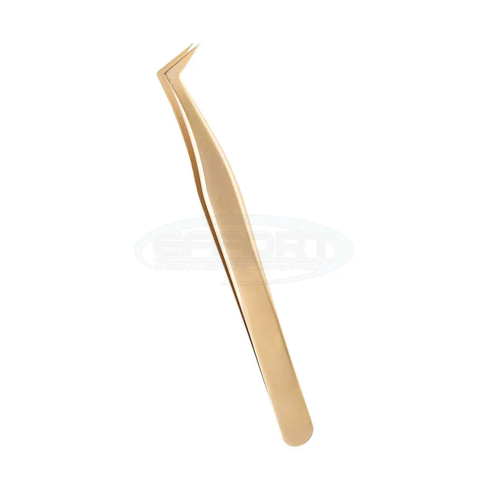 Golden Color Stainless Steel Volume Lash Tweezers Reasonable Price