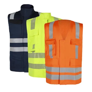 Flame Resistant Reflective Safety Vest Oil & Gas Worker FR Reflective Vest With Chest Pockets