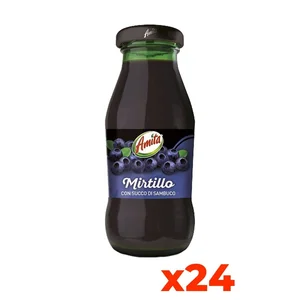 Amita Premium Quality Blueberry Juice 200ml Glass Bottle 24 Bottles Home Delivery Fruit & Vegetable Juice Drink