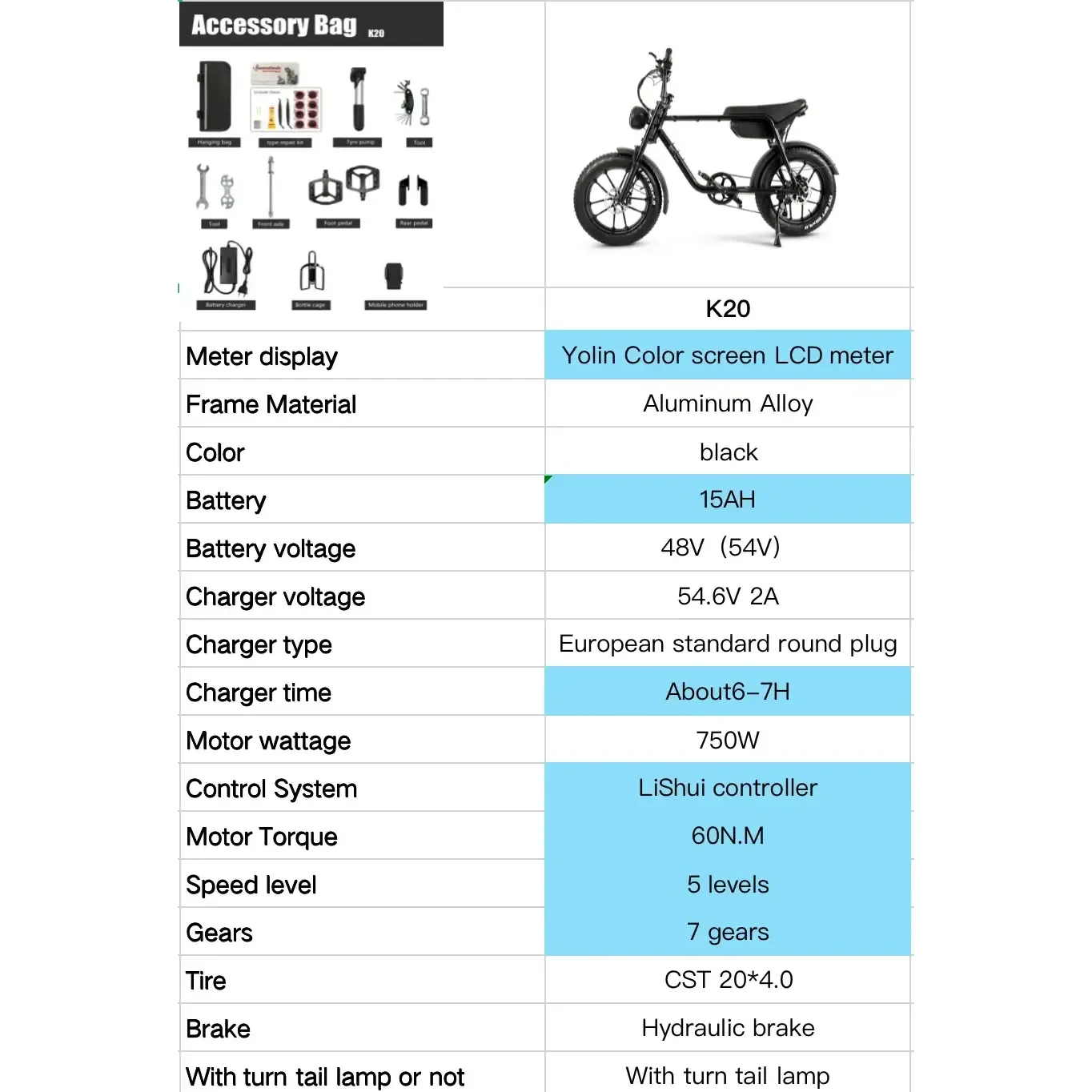 CMACEWHEEL K20 Adventure Electric Bicycle 17Ah Battery Capacity 48v 5 Levels Speed Control Electric Bike Lithium Power Supply