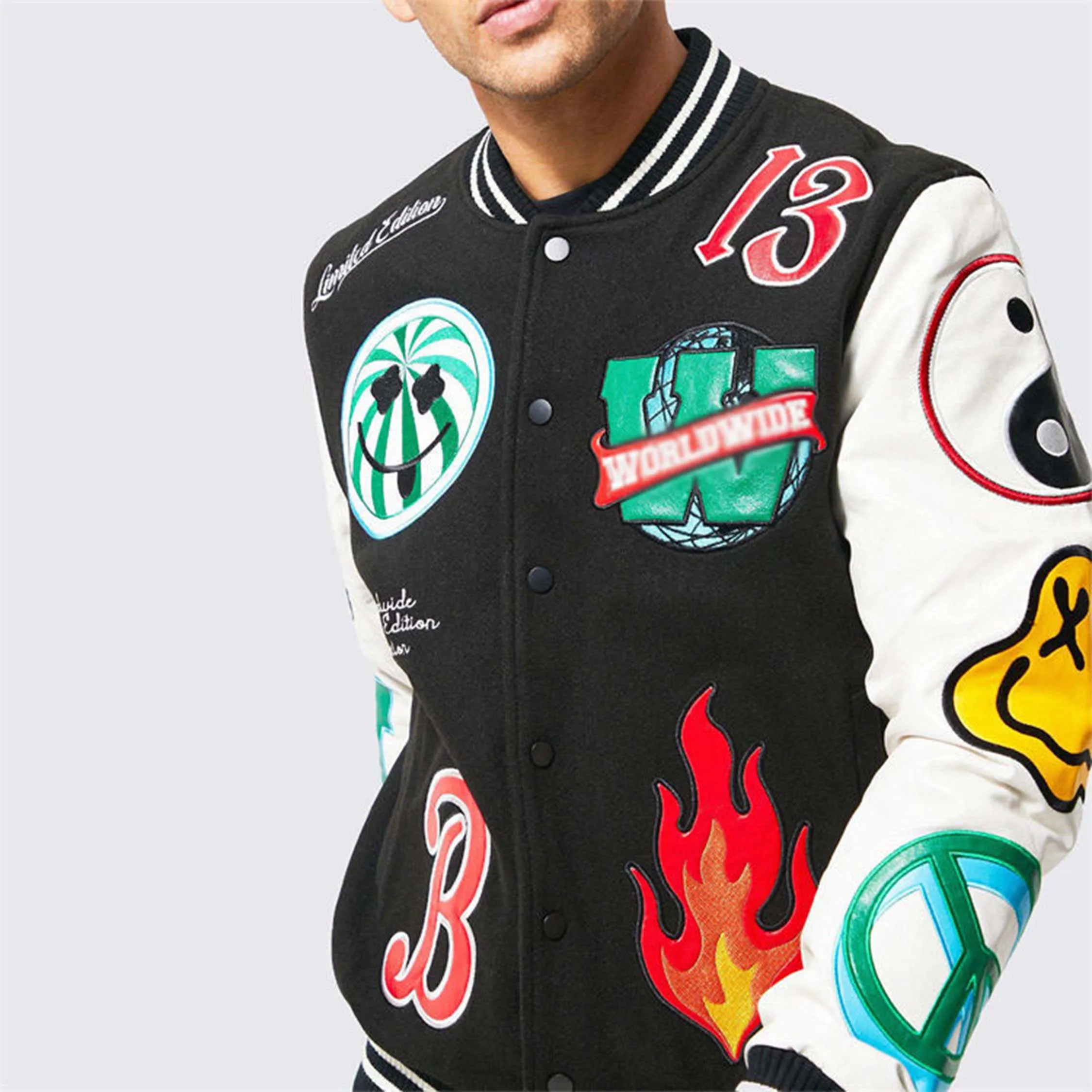 Newly Designed College Student Varsity Jacket for Men Winter Wool Fabric with Hooded Letterman Style Embroidered Chenille