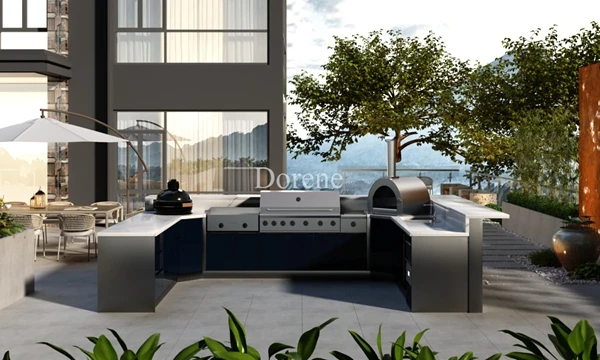 2024 Hot Sale Dorene High End Complete Outdoor Play Kitchen with Bbq Equipment