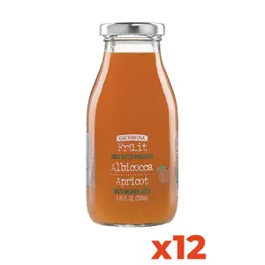 Galvanina Italian Organic 250ml Glass Bottle Premium Quality Plant-Based Apricot Juice Drink Rich Vitamin C Fresh Fruit 12-Pack