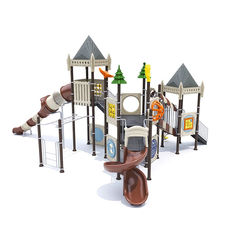 Feelkids ALITA-NC24016 High-Capacity Outdoor Plastic Slide Multi-Play Kids Activity Center PE Board Exercise Equipment Garden manufacture