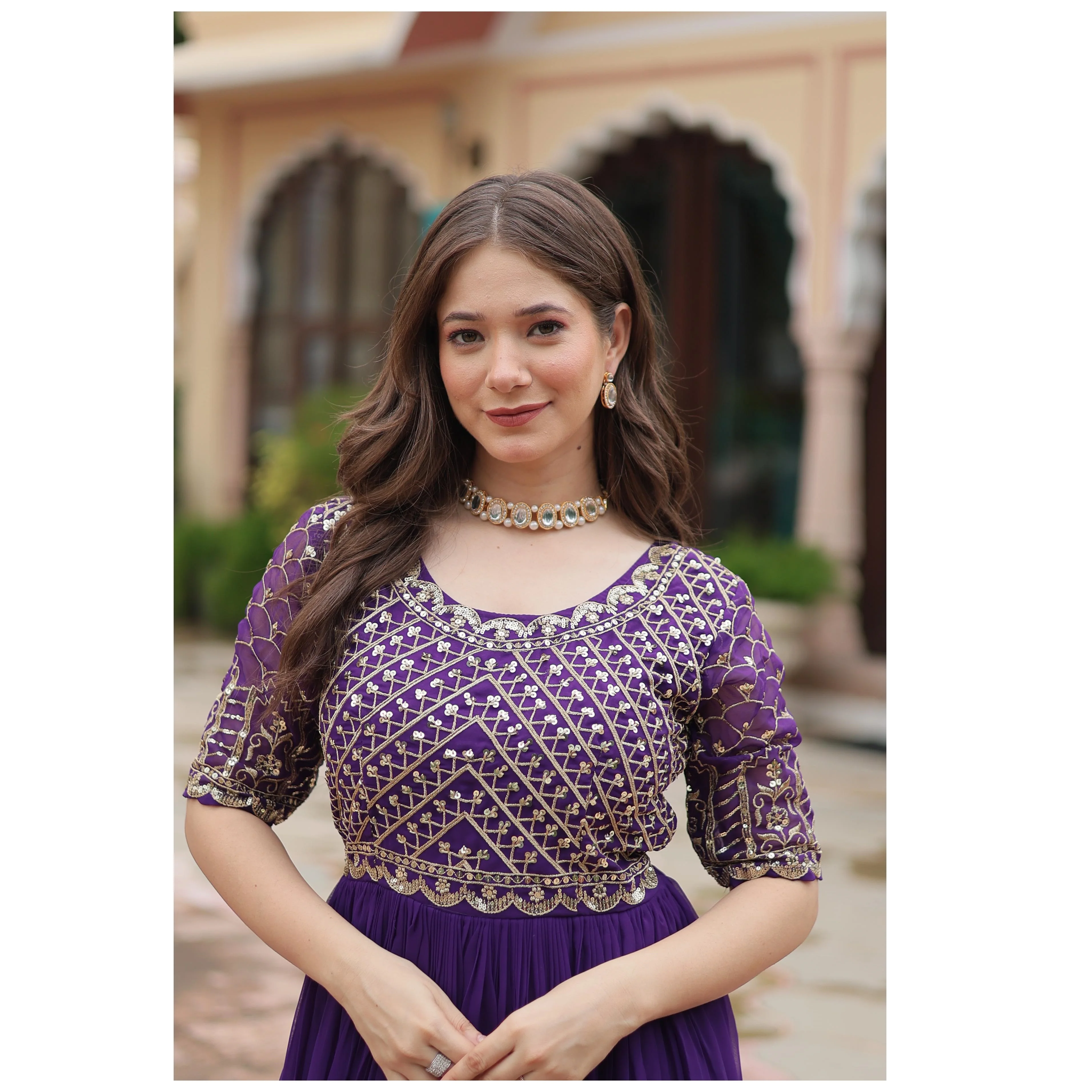 birthday party indian dress Plus Size Purple Party V Neck Long Sleeve Sequin Feather Mini Dress