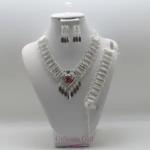 DDP 24K Gold Plated Vintage Style Copper African Classic Jewelry Set-24 Carat Gold Necklace Earrings Fashionable in France USA