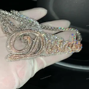 VVS Diamond GRA Certified Iced Hip Hop Alphabet Name Letter Pendant Gold Plated Lab Created Party Factory Wholesale Price