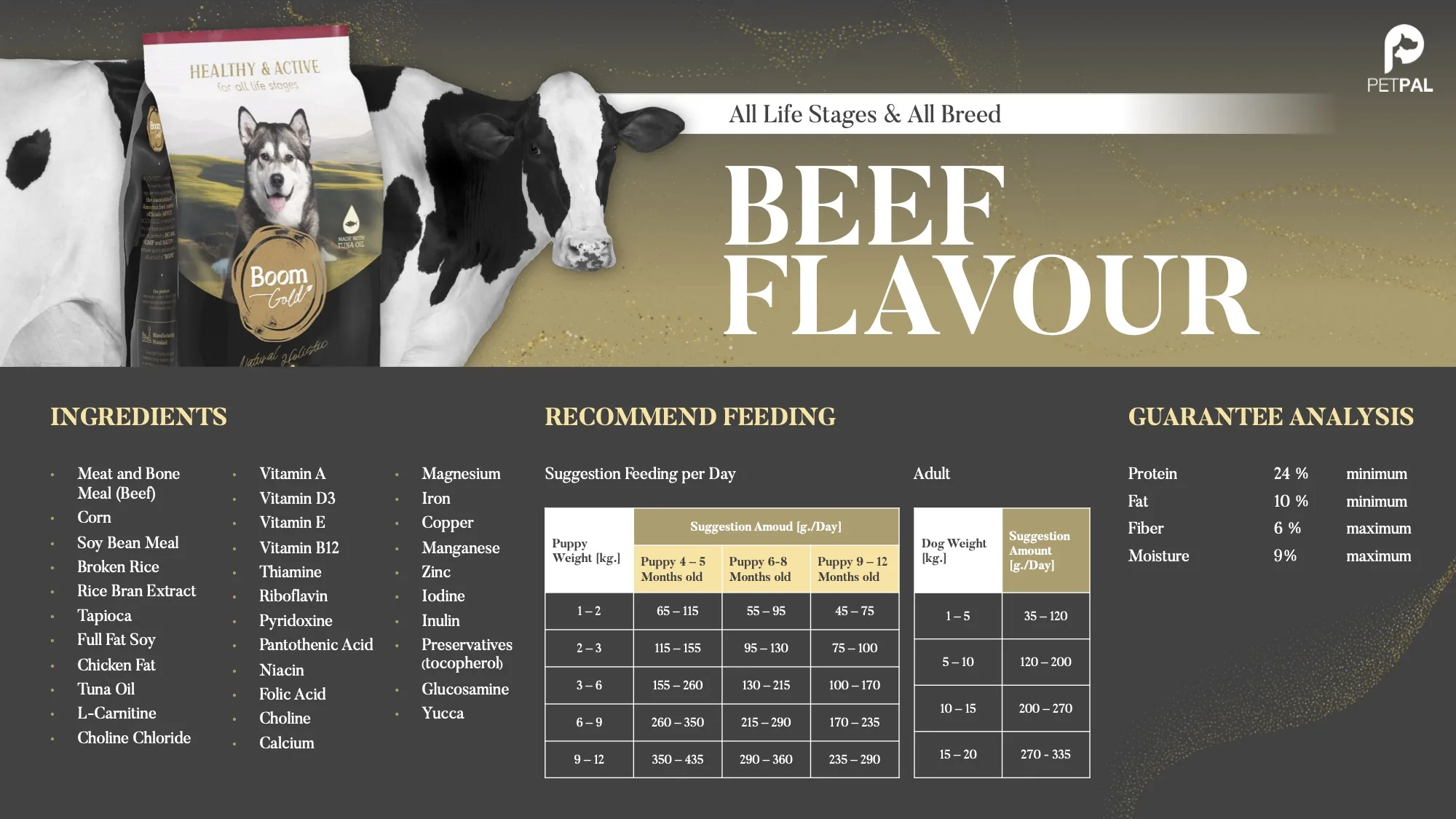 Boom Gold Dog Food Premium Pet Food Grade Holistic For Adult Dog Hot