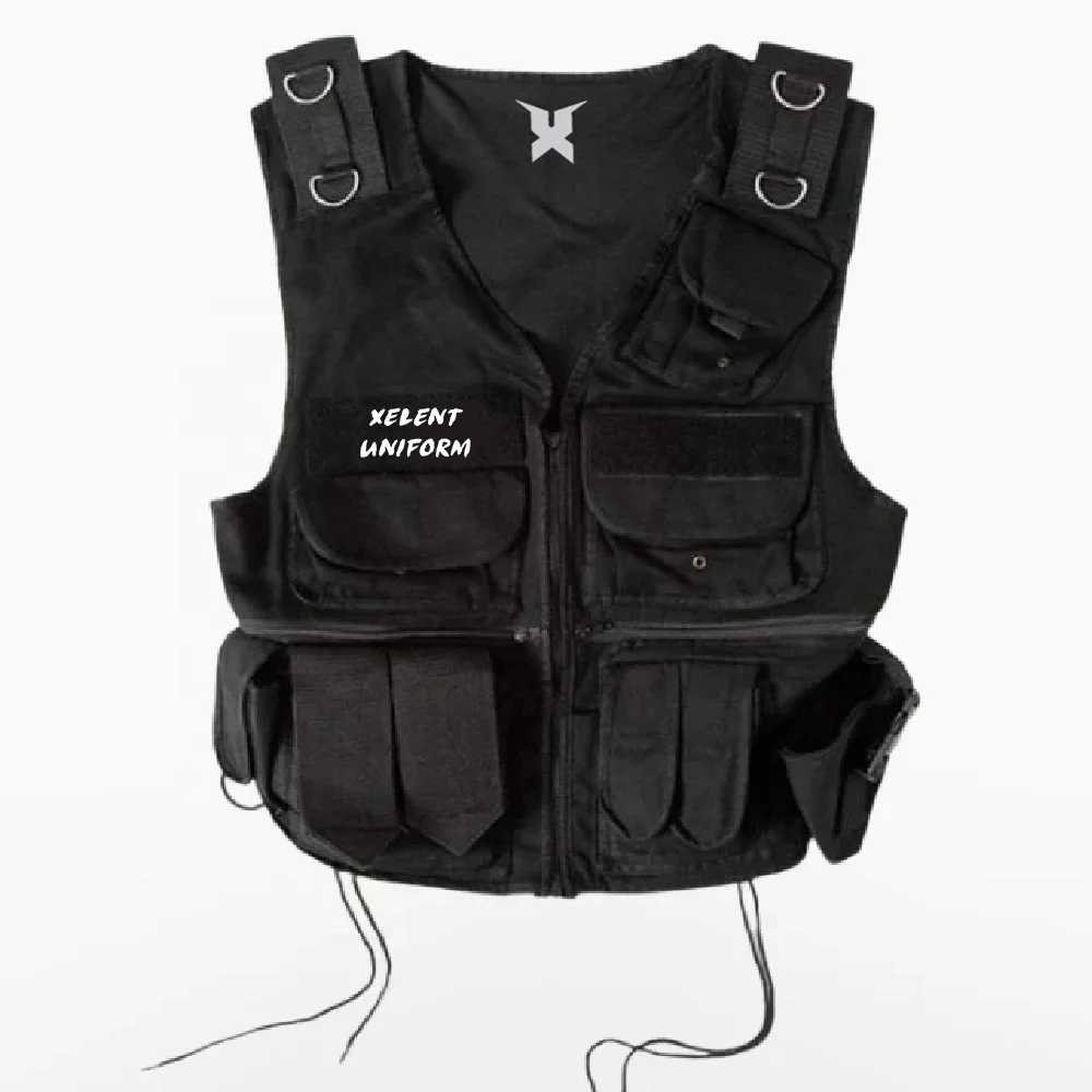 OEM Men Techwear Cargo Vest With Pockets Black Streetwear Shinobi Flak Vest Cyber Techwear Vest Warcore Tacticale Ninja Jacket