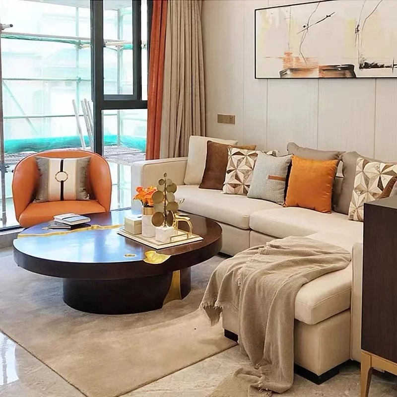 Light Luxury Contemporary Living Room Coffee Table Round Table