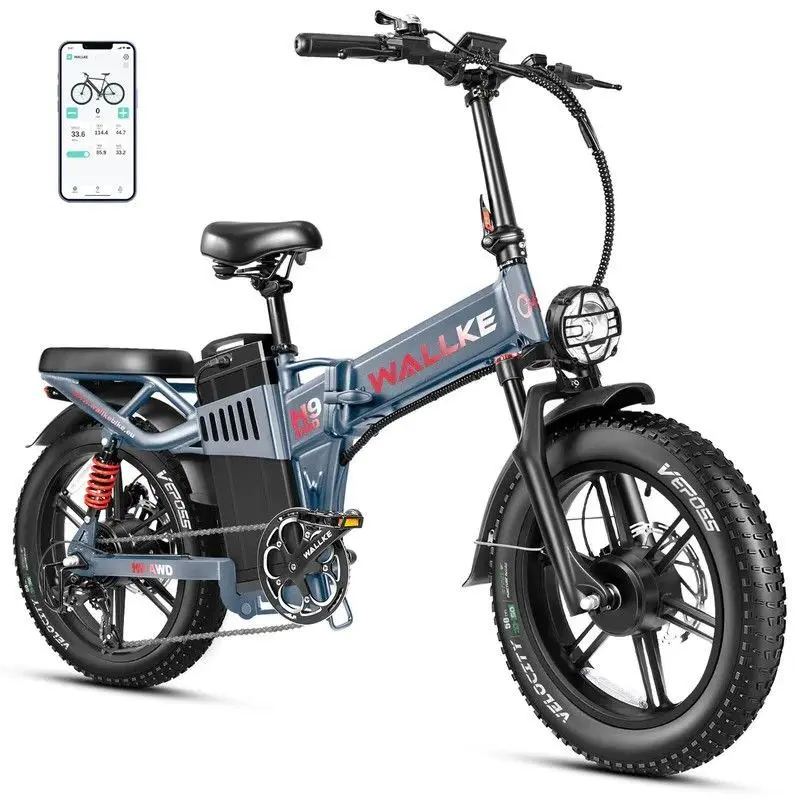 E-Bike Wallke H9 20 Zoll Elektrofahrrad für Erwachsene mit 48V 40Ah 60Ah Akku