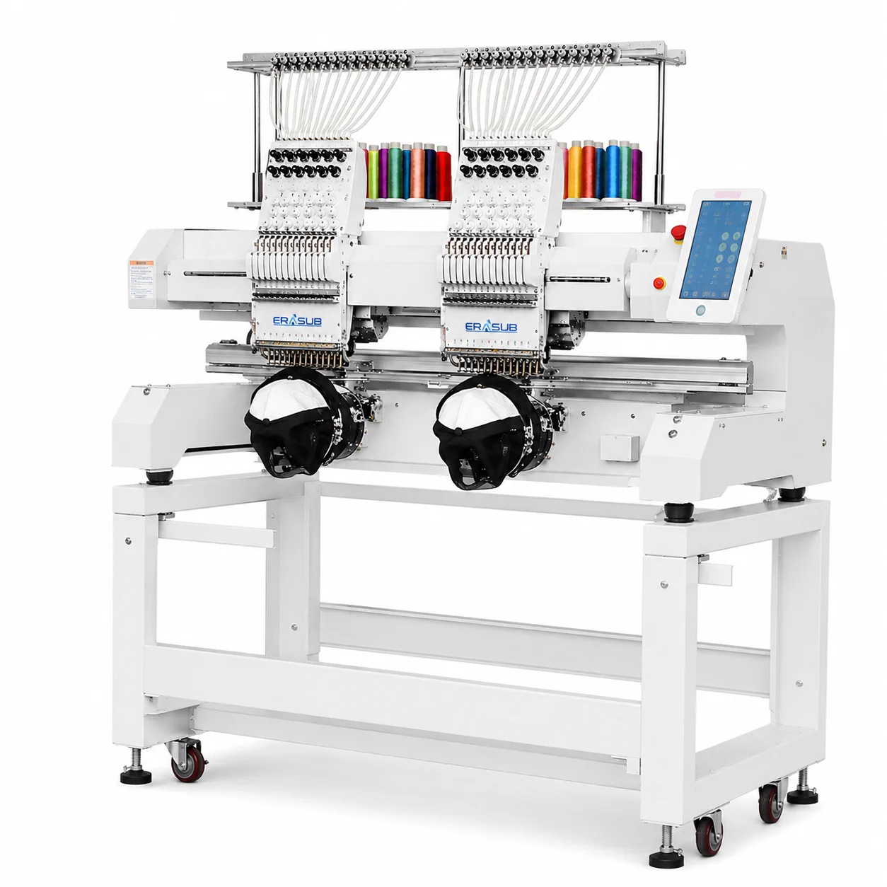 Commercial Double Head Embroidery Machine Multi Function Flat Cap Embroidery for Garment Shops
