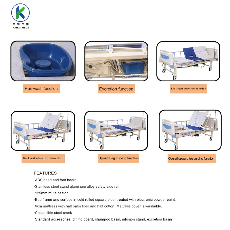 Hospital Furniture Abs Crank Nursing Bed Bedridden Patient Bed With Potty Hospital Bed For Home