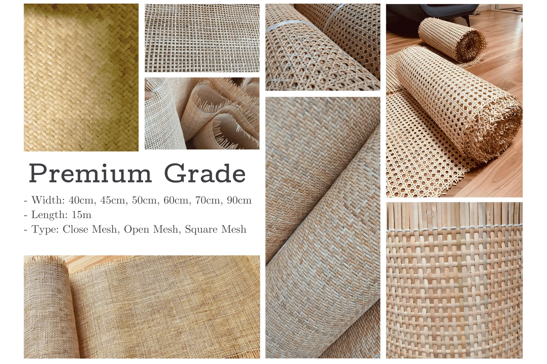 Mesh Cane Rattan bing Roll Cane Woven Weave For Chairs Furniture