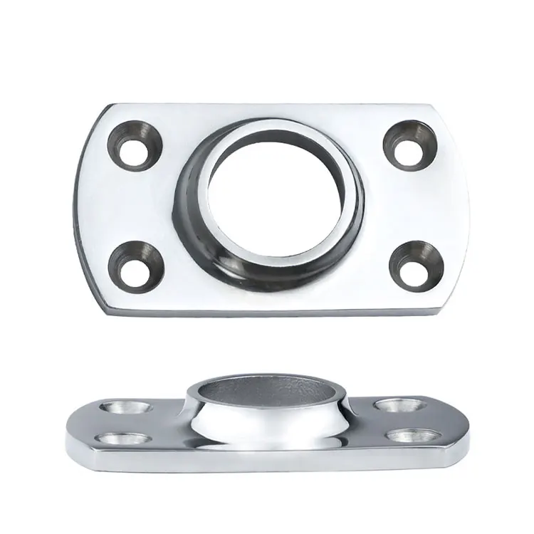 bASE SOLDÁVEL QUADRADA DE 45° PARA TUBO DE 25 MM, ACESSÓRIO MARINHO, SUPORTE PARA CORRIMÃO DE BARCO