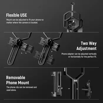 NEEWER Metal Telescope Phone Mount, 2.09"-3.54" Universal Cell Phone Mount for Spotting Scope Telescope Microscope Binocular detail image