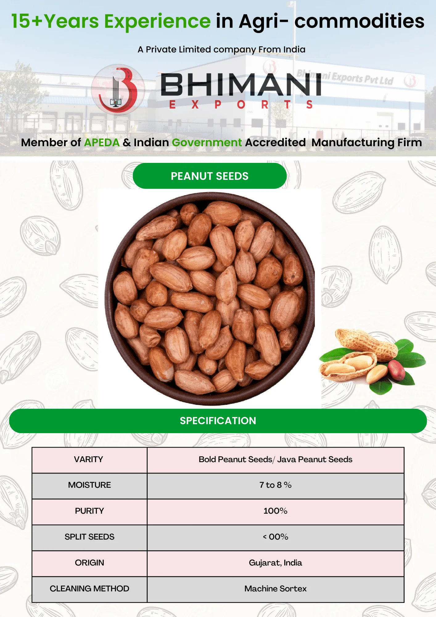 Superior Sortex Quality 40/50 Peanut Kernel Raw Direct Factory Selling
